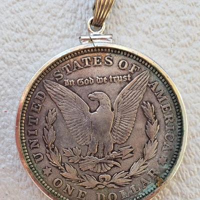 1921 Morgan one dollar coin pendant