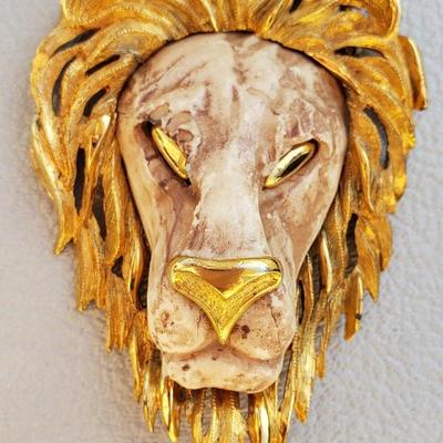 Large Luca Razza Lion Pendant 1970's Zodiac Leo