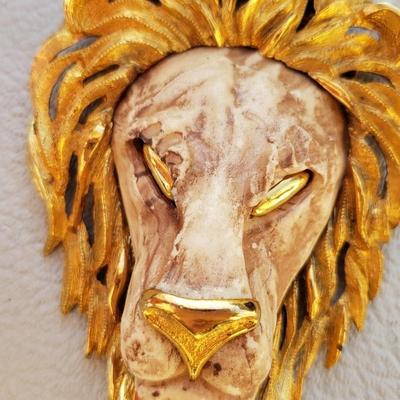 Large Luca Razza Lion Pendant 1970's Zodiac Leo