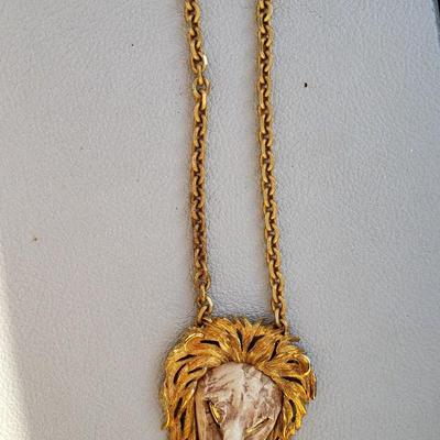 Large Luca Razza Lion Pendant 1970's Zodiac Leo