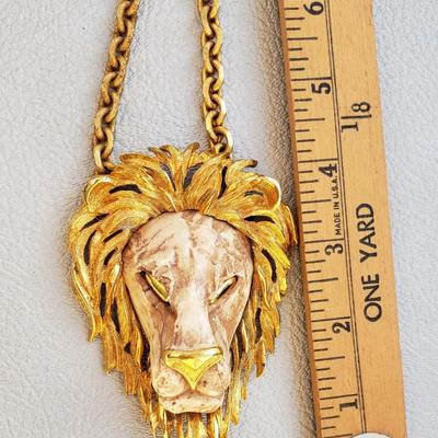 Large Luca Razza Lion Pendant 1970's Zodiac Leo