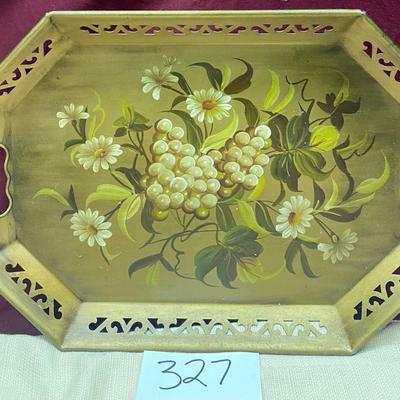 Vintage Hand-painted Floral Bouquet Tray