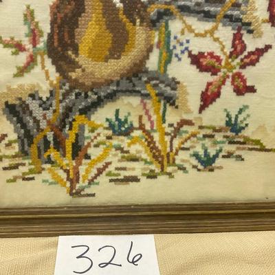 Hand  Embroidered Pheasant Framed