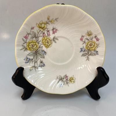 Queen's Bone China Yellow Floral Teacup and Saucer