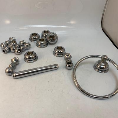 Shiny Silver Tone Chrome Metal Bathroom Fixture Towel Holder Parts