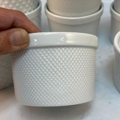 Set of 12 Cordon Bleu Porcelain Ceramic Ramakin Dishes Four Style Texture Patterns