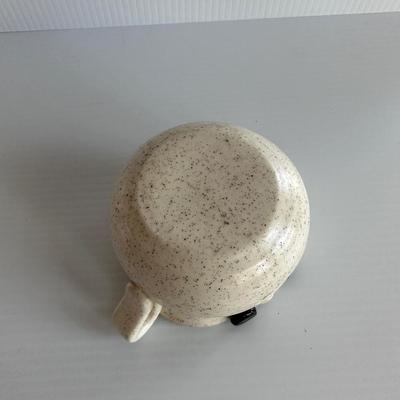 EGG SEPARATOR FACE POTTERY MUG