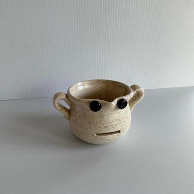 EGG SEPARATOR FACE POTTERY MUG