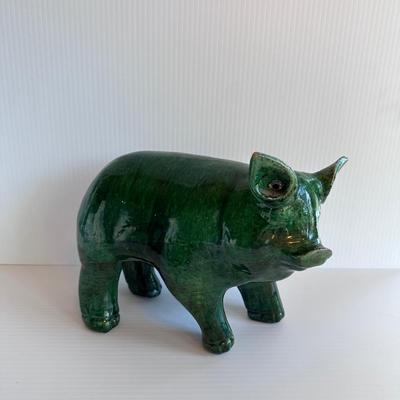 GREEN CERAMIC PIG