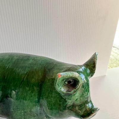 GREEN CERAMIC PIG