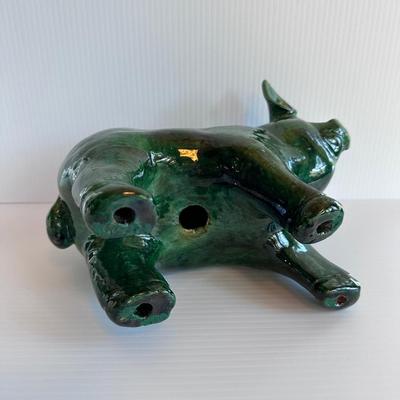 GREEN CERAMIC PIG