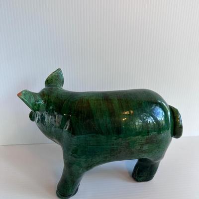 GREEN CERAMIC PIG