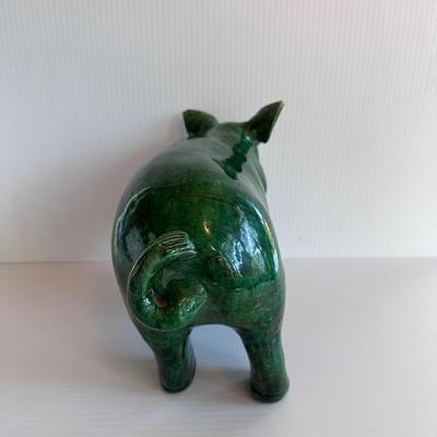 GREEN CERAMIC PIG