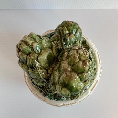 PORCELAIN INTRADA ARTICHOKE LIDDED JAR