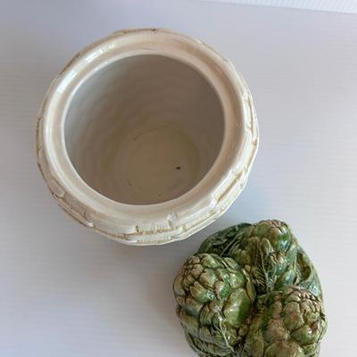 PORCELAIN INTRADA ARTICHOKE LIDDED JAR