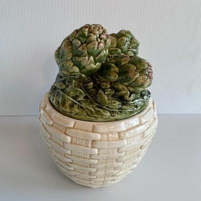 PORCELAIN INTRADA ARTICHOKE LIDDED JAR