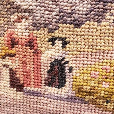 Vintage landscape needlepoint framed