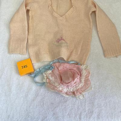 Vintage sweater and bonnet