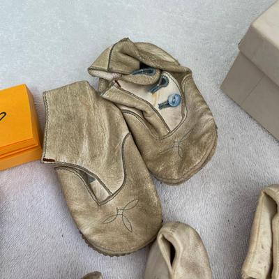 Lot of antique baby shoes