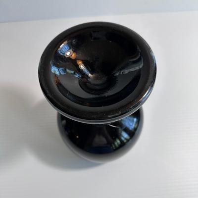 TIARA GLASS WEISS BLACK AMETHYST GLASS PEDESTAL CANDY BOWL