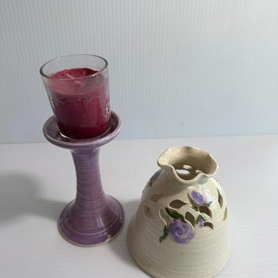 CERAMIC POTTERY CANDLE HOLDER