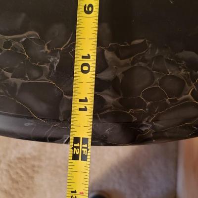 2 antique oval end tables with marble tops