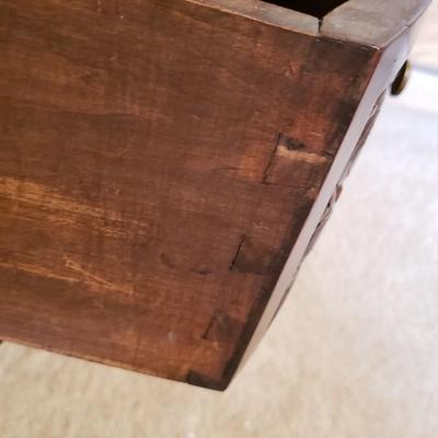 2 antique oval end tables with marble tops