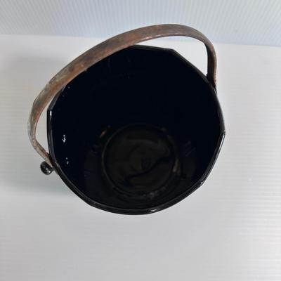 VINTAGE CAMBRIDGE GLASS BLACK AMETHYST ICE BUCKET