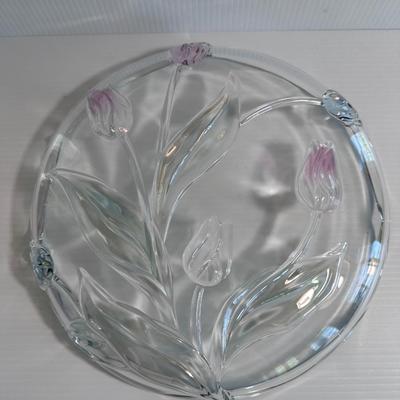 MIKASA CRYSTAL TIVOLI TULIPS PLATTER