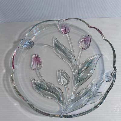 MIKASA CRYSTAL TIVOLI TULIPS PLATTER
