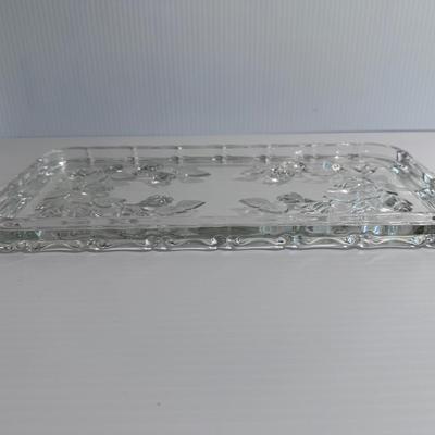 VINTAGE WMF MOOSROSE CRYSTAL CAKE/BREAD PLATE