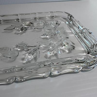 VINTAGE WMF MOOSROSE CRYSTAL CAKE/BREAD PLATE