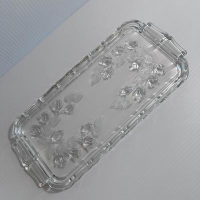 VINTAGE WMF MOOSROSE CRYSTAL CAKE/BREAD PLATE