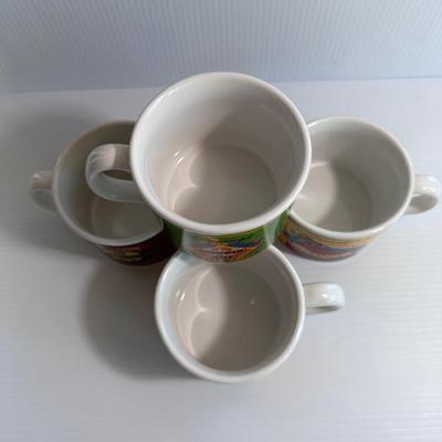 SET, 4 PROMOTIONAL SOUP MUGS