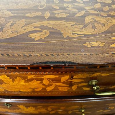 1218 Antique Dutch Marquetry Four Drawer Dresser