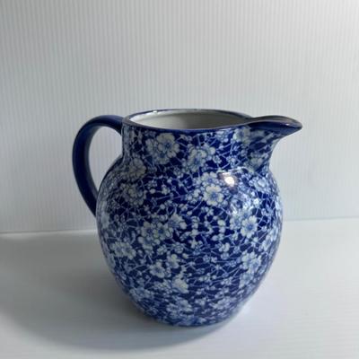 LARGE BLUE & WHITE FLORAL PITCHER