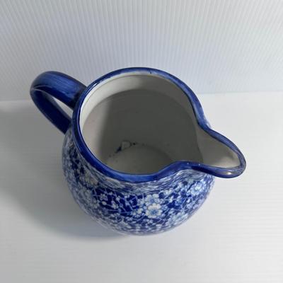 LARGE BLUE & WHITE FLORAL PITCHER