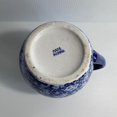 LARGE BLUE & WHITE FLORAL PITCHER