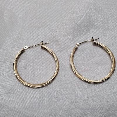 14K Gold Twisted Hoops