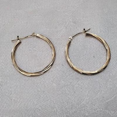 14K Gold Twisted Hoops