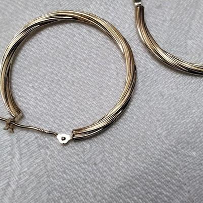 14K Gold Twisted Hoops