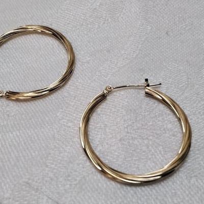 14K Gold Twisted Hoops
