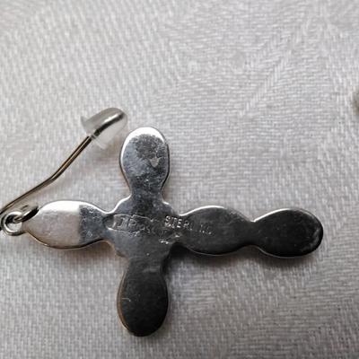 Vintage JP (Navajo) Lapis Lazuli Cross 925 Earrings
