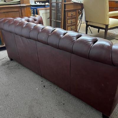 1228 Chesterfield Leather Tufted 6-ft Sofa