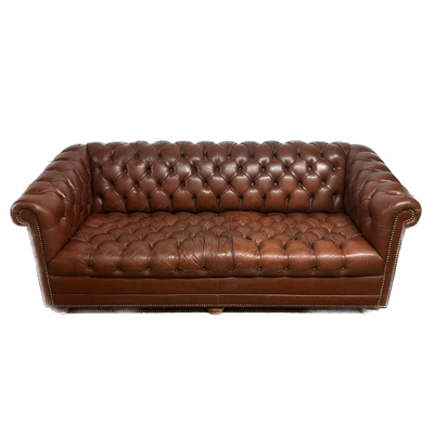 1228 Chesterfield Leather Tufted 6-ft Sofa