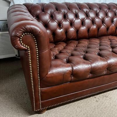 1228 Chesterfield Leather Tufted 6-ft Sofa