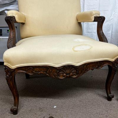 1229 Pair of Antique Irish Carved Mahogany Arm Chairs