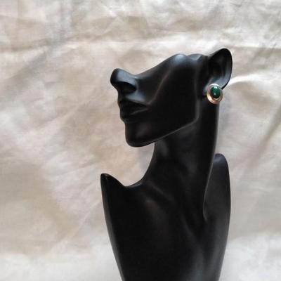 Vintage Malachite 925 Earrings