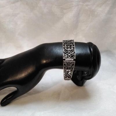 Antique Marcasite 925 7.5" Bracelet