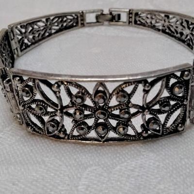 Antique Marcasite 925 7.5" Bracelet